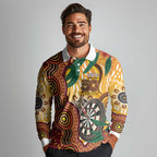 Darts Australia NAIDOC Week 2026 Personalised Long Sleeve Polo Shirt 50 Years Deadly Eucalyptus Indigenous Art