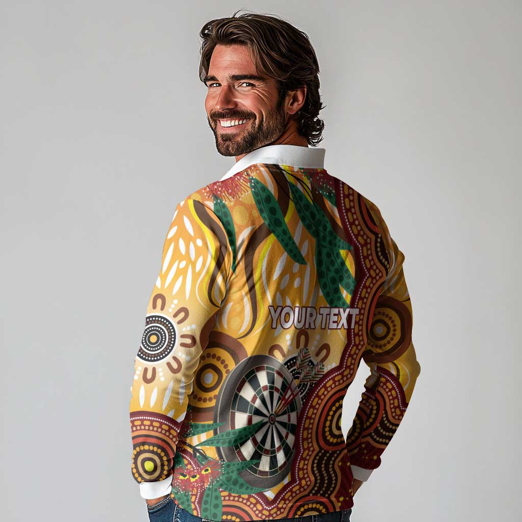 Darts Australia NAIDOC Week 2026 Personalised Long Sleeve Polo Shirt 50 Years Deadly Eucalyptus Indigenous Art