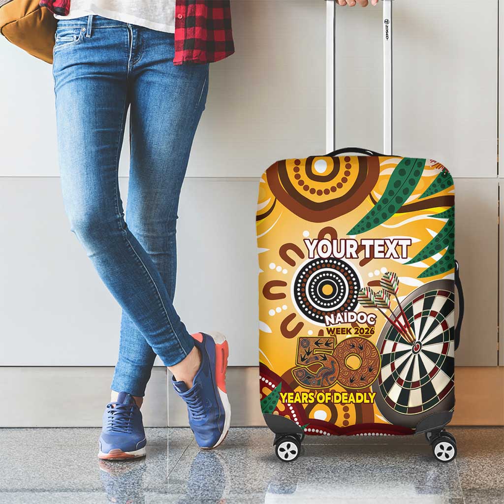 Darts Australia NAIDOC Week 2026 Personalised Luggage Cover 50 Years Deadly Eucalyptus Indigenous Art