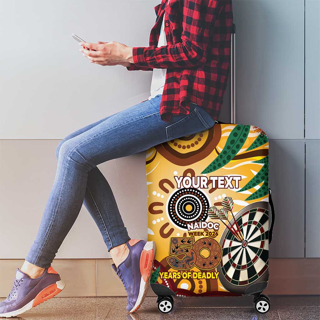 Darts Australia NAIDOC Week 2026 Personalised Luggage Cover 50 Years Deadly Eucalyptus Indigenous Art
