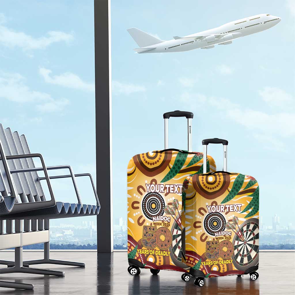 Darts Australia NAIDOC Week 2026 Personalised Luggage Cover 50 Years Deadly Eucalyptus Indigenous Art