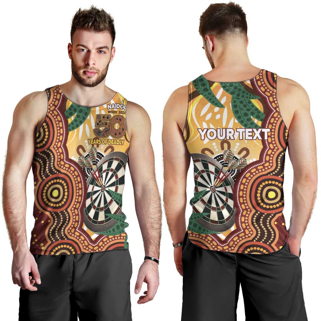 Darts Australia NAIDOC Week 2026 Personalised Men Tank Top 50 Years Deadly Eucalyptus Indigenous Art