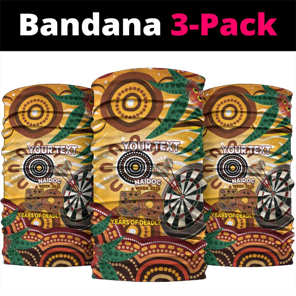 Darts Australia NAIDOC Week 2026 Personalised Neck Gaiter 50 Years Deadly Eucalyptus Indigenous Art