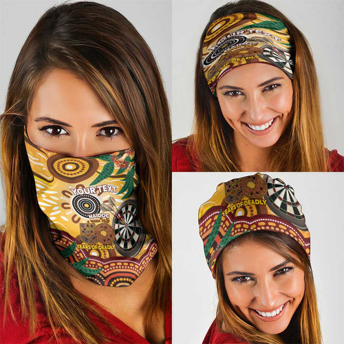 Darts Australia NAIDOC Week 2026 Personalised Neck Gaiter 50 Years Deadly Eucalyptus Indigenous Art