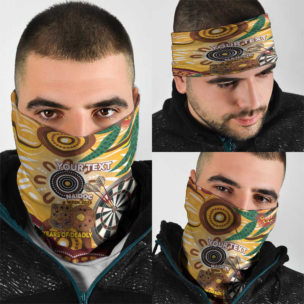 Darts Australia NAIDOC Week 2026 Personalised Neck Gaiter 50 Years Deadly Eucalyptus Indigenous Art
