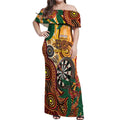 Darts Australia NAIDOC Week 2026 Personalised Off Shoulder Maxi Dress 50 Years Deadly Eucalyptus Indigenous Art