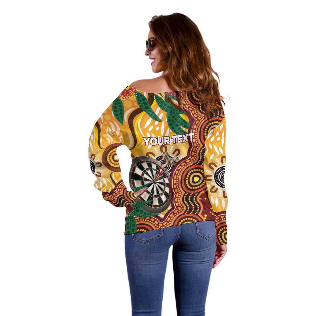 Darts Australia NAIDOC Week 2026 Personalised Off Shoulder Sweater 50 Years Deadly Eucalyptus Indigenous Art
