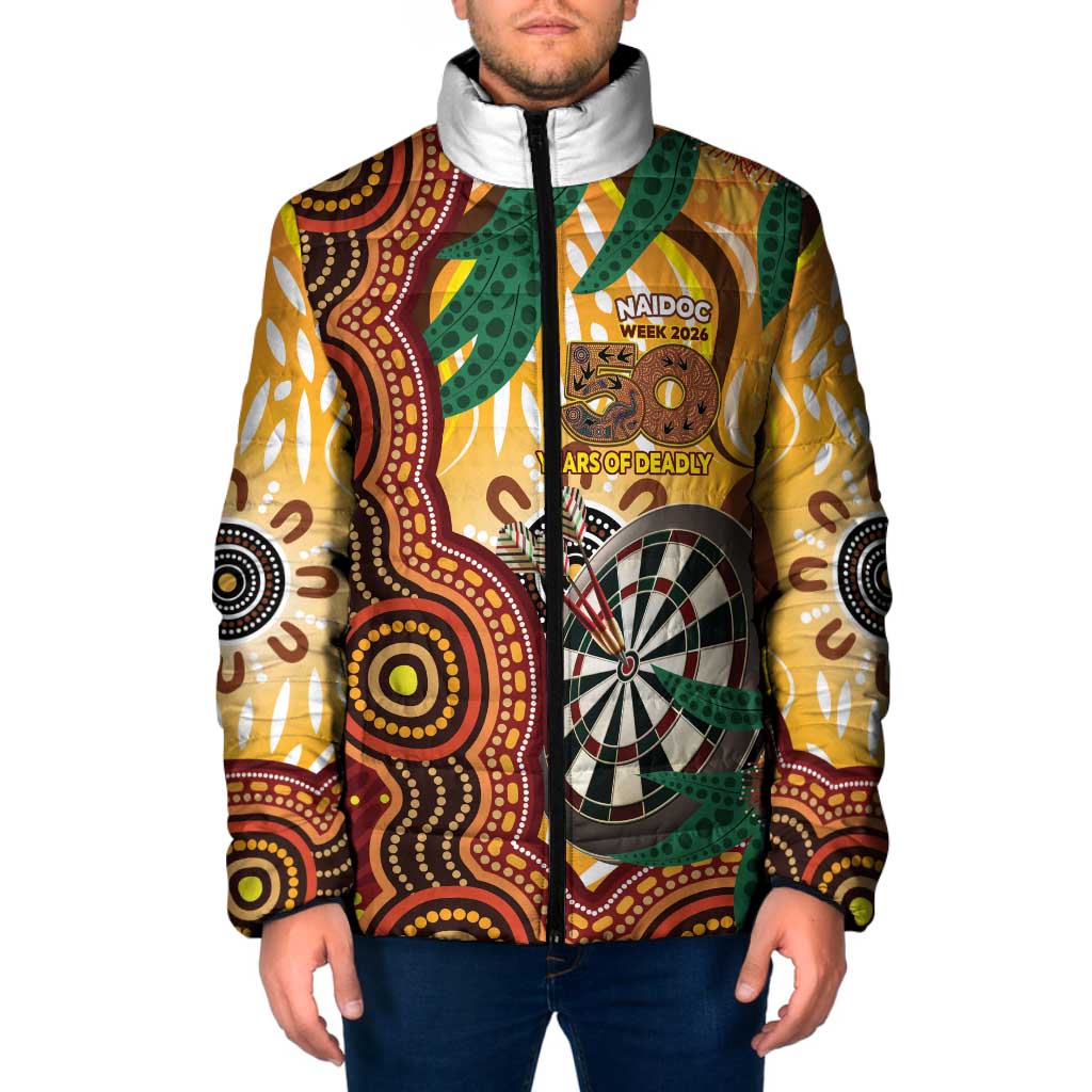 Darts Australia NAIDOC Week 2026 Personalised Padded Jacket 50 Years Deadly Eucalyptus Indigenous Art