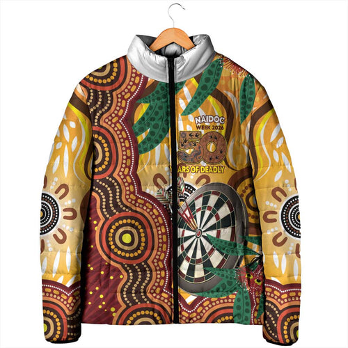 Darts Australia NAIDOC Week 2026 Personalised Padded Jacket 50 Years Deadly Eucalyptus Indigenous Art