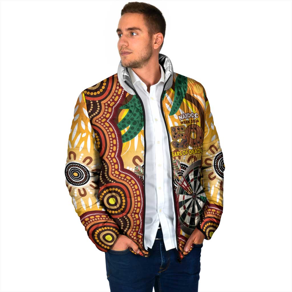 Darts Australia NAIDOC Week 2026 Personalised Padded Jacket 50 Years Deadly Eucalyptus Indigenous Art