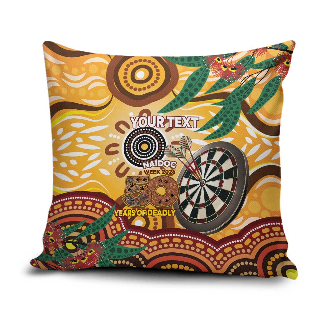Darts Australia NAIDOC Week 2026 Personalised Pillow Cover 50 Years Deadly Eucalyptus Indigenous Art