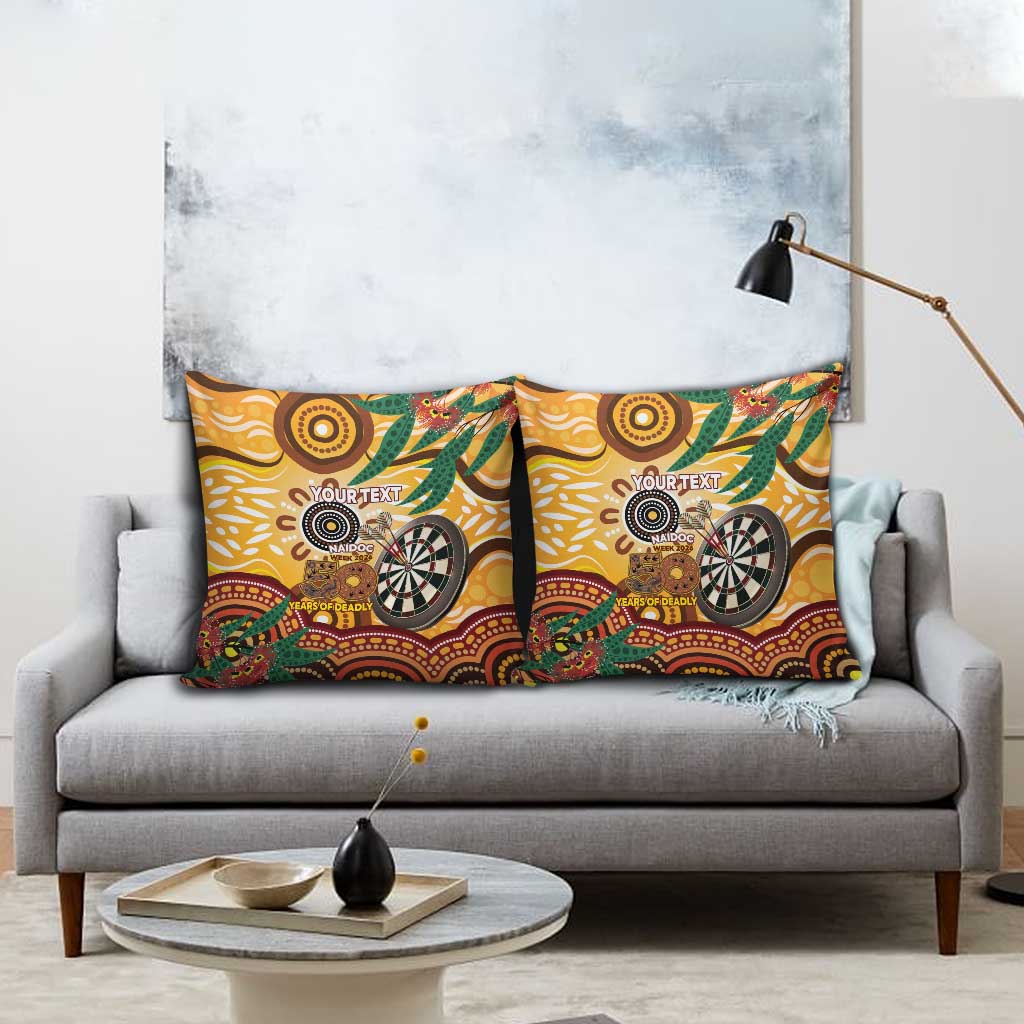 Darts Australia NAIDOC Week 2026 Personalised Pillow Cover 50 Years Deadly Eucalyptus Indigenous Art
