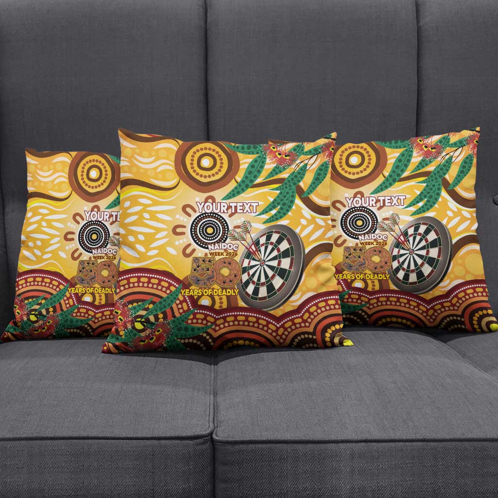 Darts Australia NAIDOC Week 2026 Personalised Pillow Cover 50 Years Deadly Eucalyptus Indigenous Art