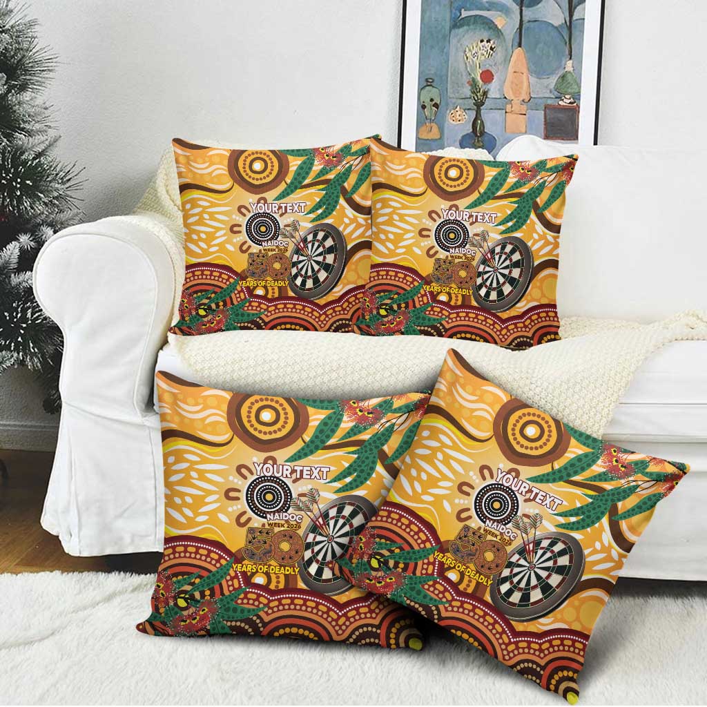 Darts Australia NAIDOC Week 2026 Personalised Pillow Cover 50 Years Deadly Eucalyptus Indigenous Art