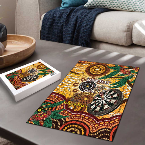 Darts Australia NAIDOC Week 2026 Personalised Puzzle 50 Years Deadly Eucalyptus Indigenous Art