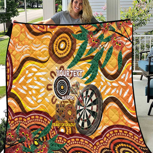 Darts Australia NAIDOC Week 2026 Personalised Quilt 50 Years Deadly Eucalyptus Indigenous Art