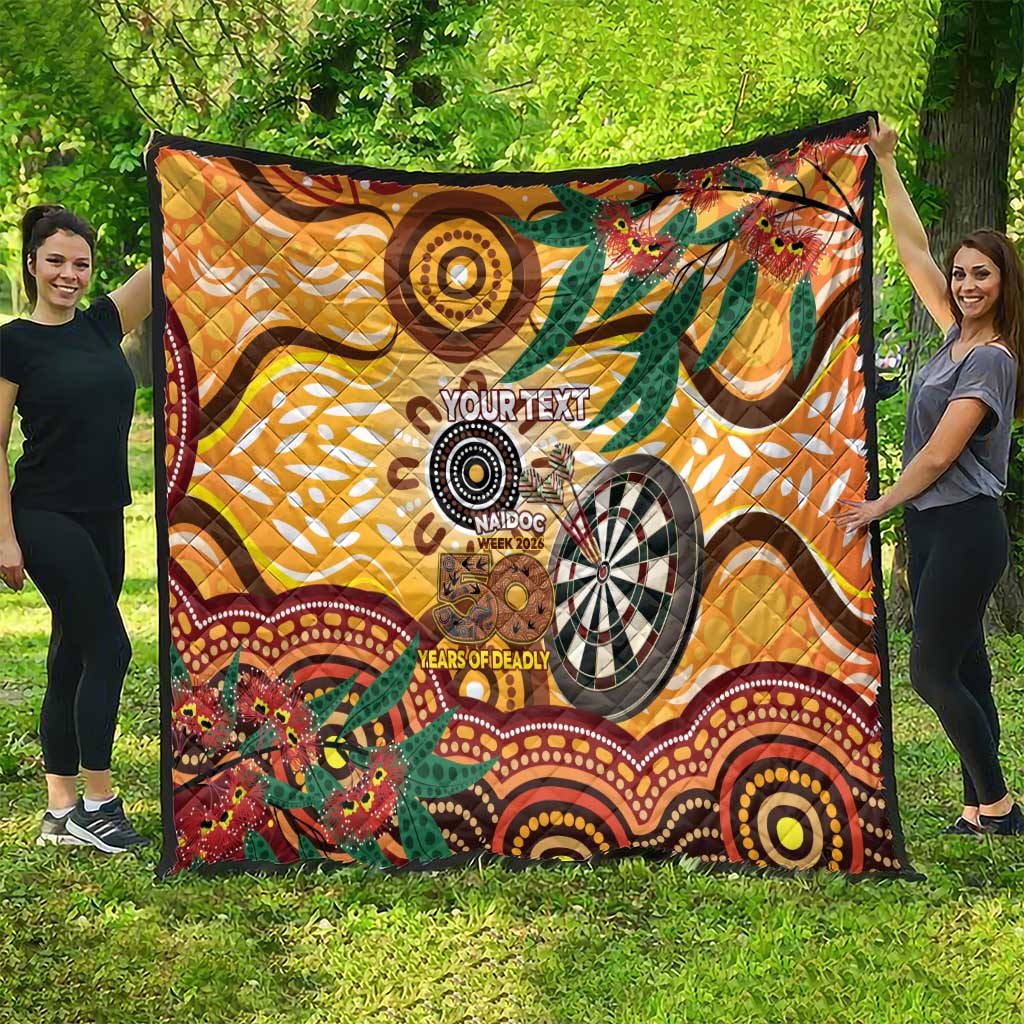 Darts Australia NAIDOC Week 2026 Personalised Quilt 50 Years Deadly Eucalyptus Indigenous Art