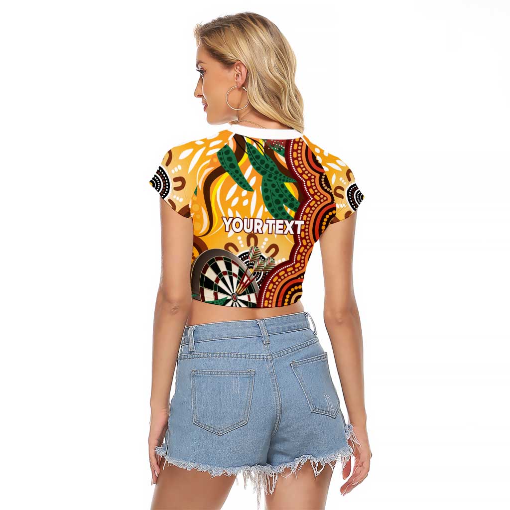 Darts Australia NAIDOC Week 2026 Personalised Raglan Cropped T Shirt 50 Years Deadly Eucalyptus Indigenous Art