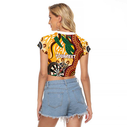 Darts Australia NAIDOC Week 2026 Personalised Raglan Cropped T Shirt 50 Years Deadly Eucalyptus Indigenous Art