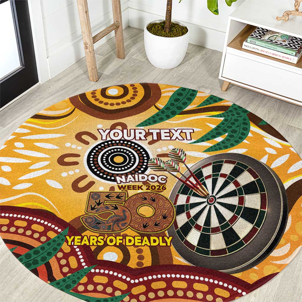 Darts Australia NAIDOC Week 2026 Personalised Round Carpet 50 Years Deadly Eucalyptus Indigenous Art