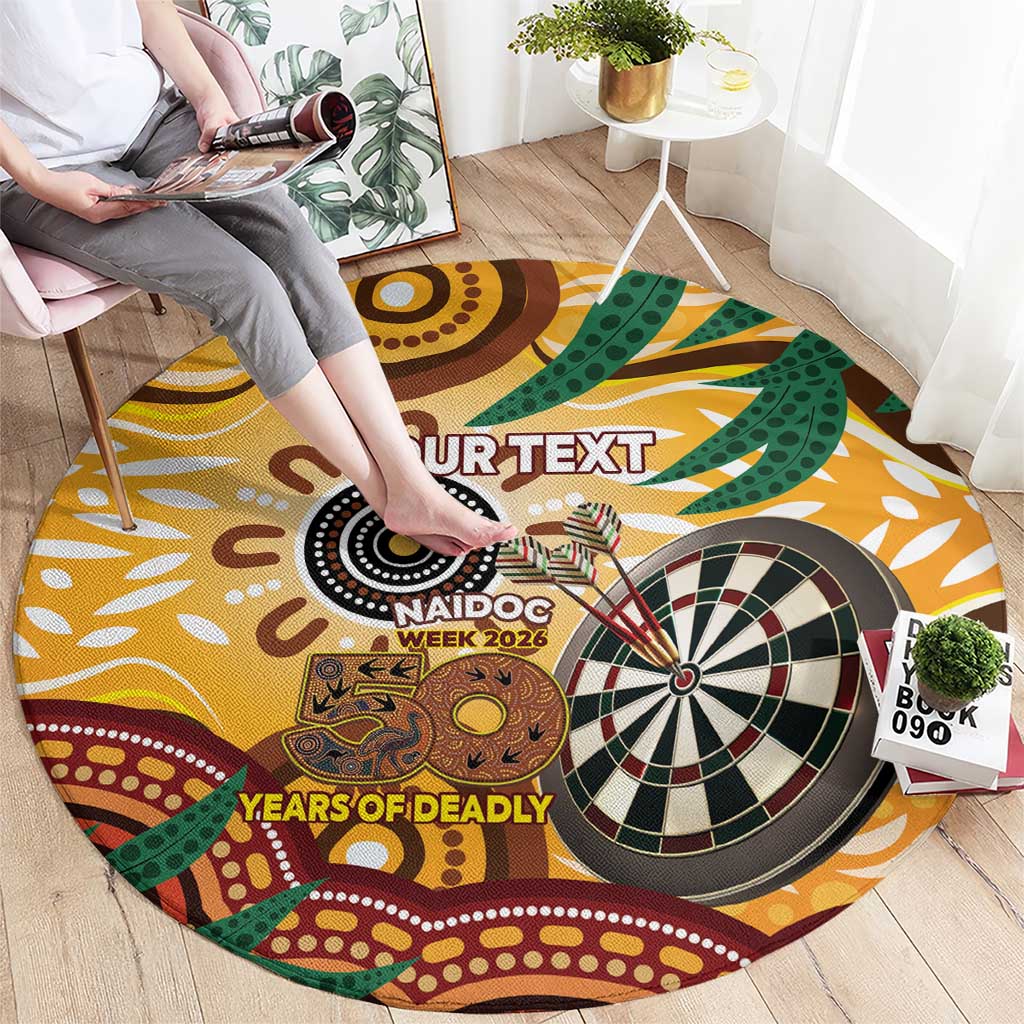 Darts Australia NAIDOC Week 2026 Personalised Round Carpet 50 Years Deadly Eucalyptus Indigenous Art
