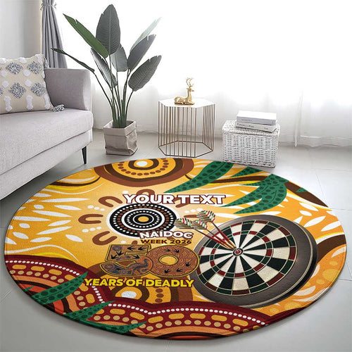Darts Australia NAIDOC Week 2026 Personalised Round Carpet 50 Years Deadly Eucalyptus Indigenous Art
