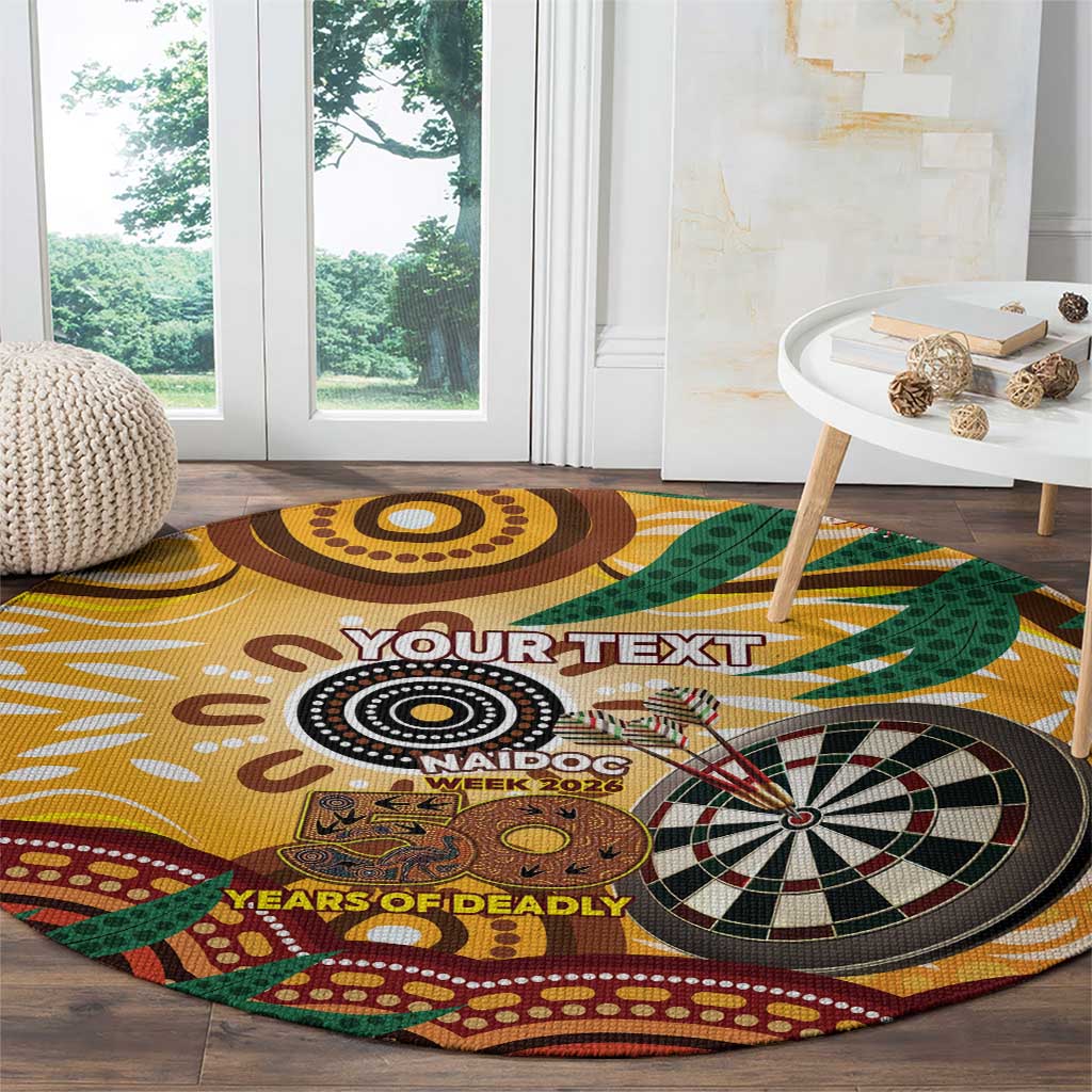 Darts Australia NAIDOC Week 2026 Personalised Round Carpet 50 Years Deadly Eucalyptus Indigenous Art
