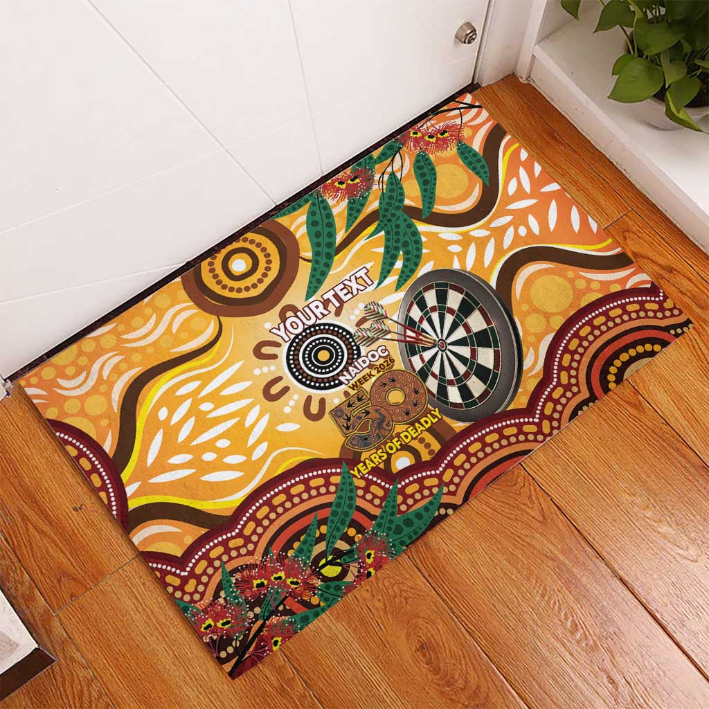 Darts Australia NAIDOC Week 2026 Personalised Rubber Doormat 50 Years Deadly Eucalyptus Indigenous Art