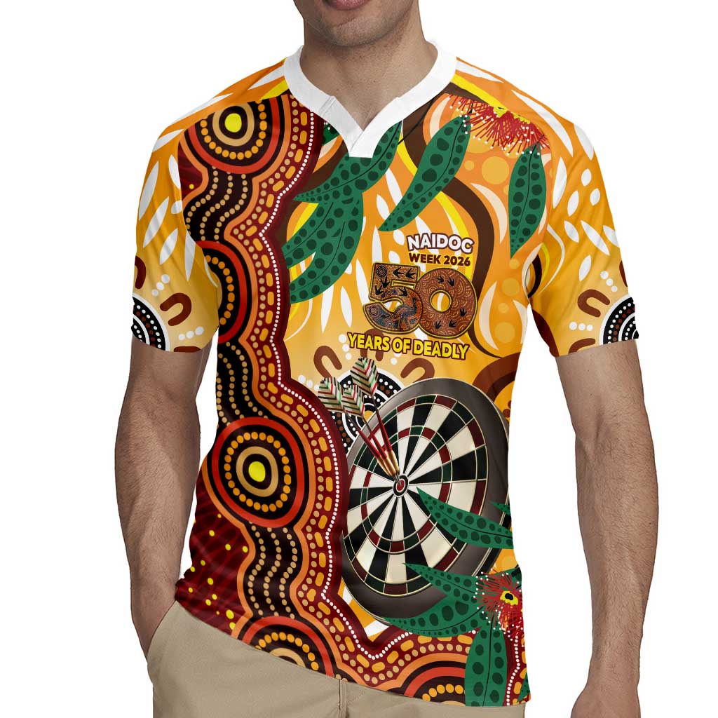 Darts Australia NAIDOC Week 2026 Personalised Rugby Jersey 50 Years Deadly Eucalyptus Indigenous Art