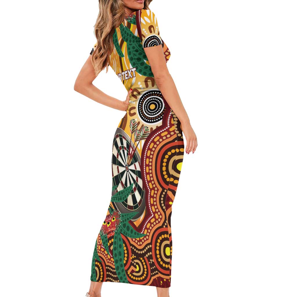 Darts Australia NAIDOC Week 2026 Personalised Short Sleeve Bodycon Dress 50 Years Deadly Eucalyptus Indigenous Art
