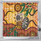 Darts Australia NAIDOC Week 2026 Personalised Shower Curtain 50 Years Deadly Eucalyptus Indigenous Art