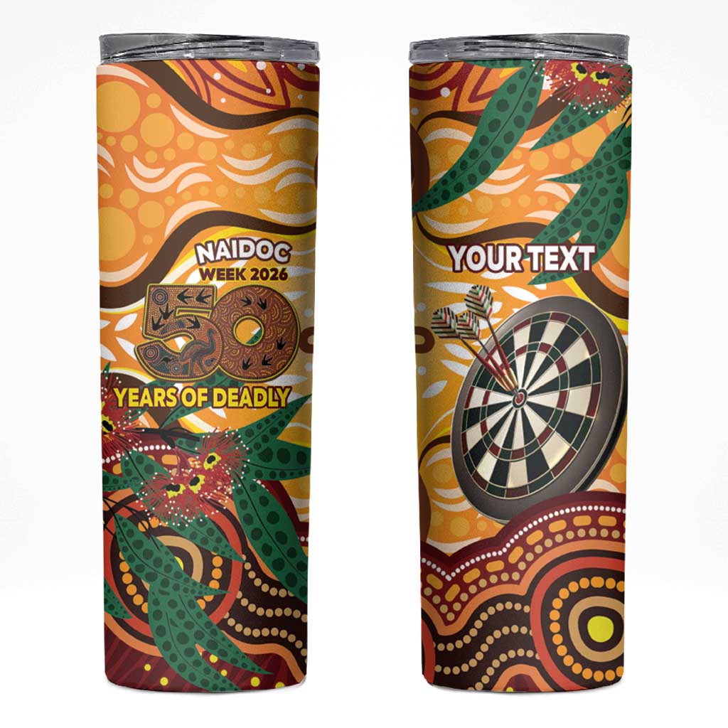 Darts Australia NAIDOC Week 2026 Personalised Skinny Tumbler 50 Years Deadly Eucalyptus Indigenous Art
