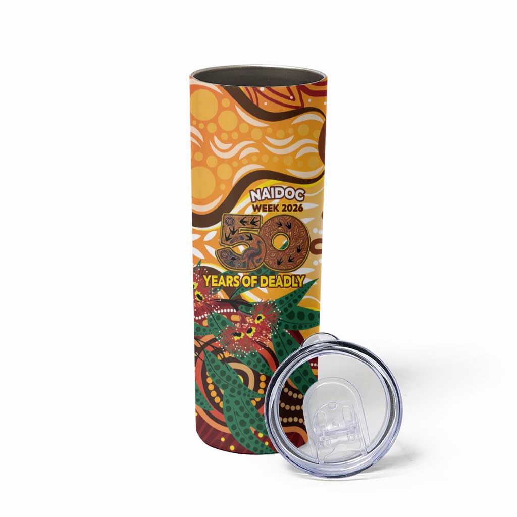 Darts Australia NAIDOC Week 2026 Personalised Skinny Tumbler 50 Years Deadly Eucalyptus Indigenous Art