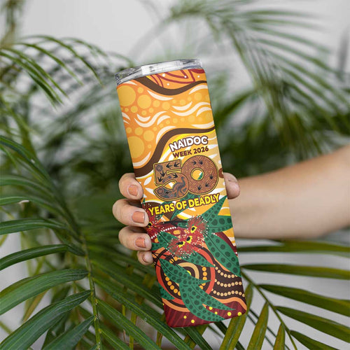 Darts Australia NAIDOC Week 2026 Personalised Skinny Tumbler 50 Years Deadly Eucalyptus Indigenous Art