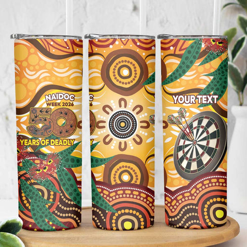 Darts Australia NAIDOC Week 2026 Personalised Skinny Tumbler 50 Years Deadly Eucalyptus Indigenous Art