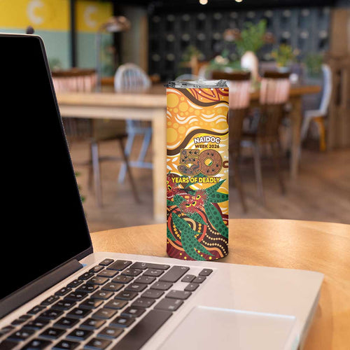 Darts Australia NAIDOC Week 2026 Personalised Skinny Tumbler 50 Years Deadly Eucalyptus Indigenous Art