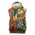 Darts Australia NAIDOC Week 2026 Personalised Sleeveless Hoodie 50 Years Deadly Eucalyptus Indigenous Art