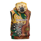 Darts Australia NAIDOC Week 2026 Personalised Sleeveless Hoodie 50 Years Deadly Eucalyptus Indigenous Art