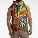 Darts Australia NAIDOC Week 2026 Personalised Sleeveless Hoodie 50 Years Deadly Eucalyptus Indigenous Art