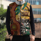 Darts Australia NAIDOC Week 2026 Personalised Sleeveless Puffer Jacket 50 Years Deadly Eucalyptus Indigenous Art