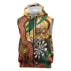 Darts Australia NAIDOC Week 2026 Personalised Sleeveless Zip Hoodie 50 Years Deadly Eucalyptus Indigenous Art