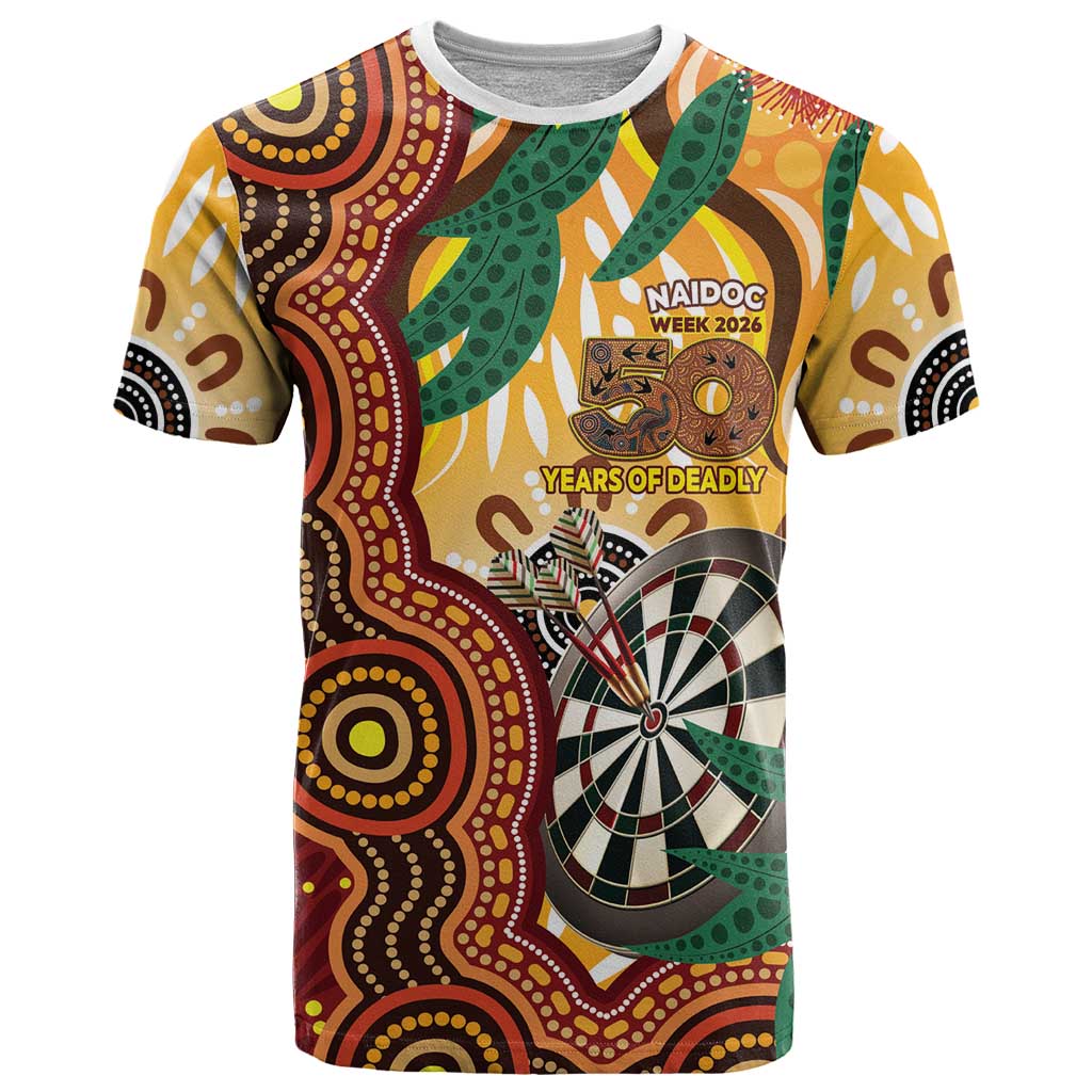 Darts Australia NAIDOC Week 2026 Personalised T Shirt 50 Years Deadly Eucalyptus Indigenous Art