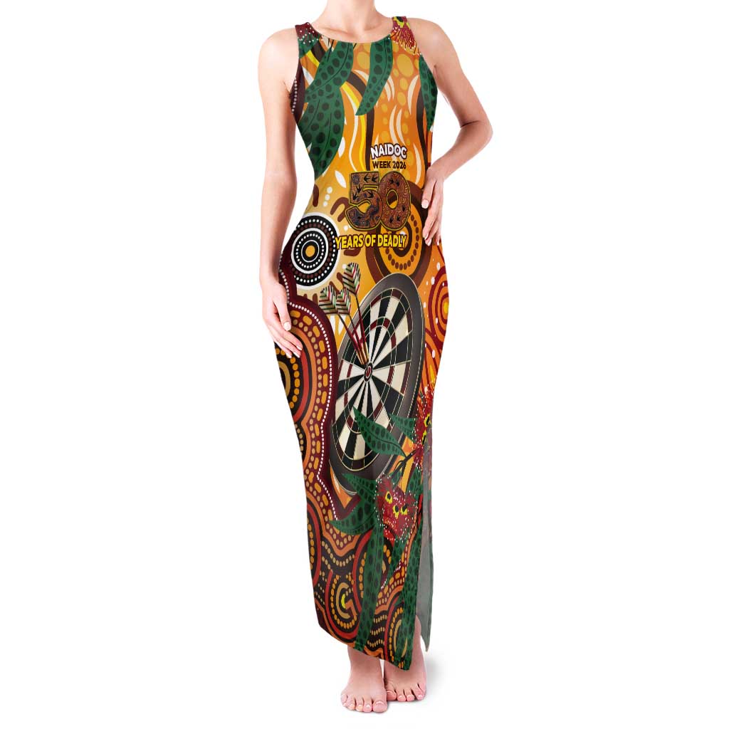 Darts Australia NAIDOC Week 2026 Personalised Tank Maxi Dress 50 Years Deadly Eucalyptus Indigenous Art