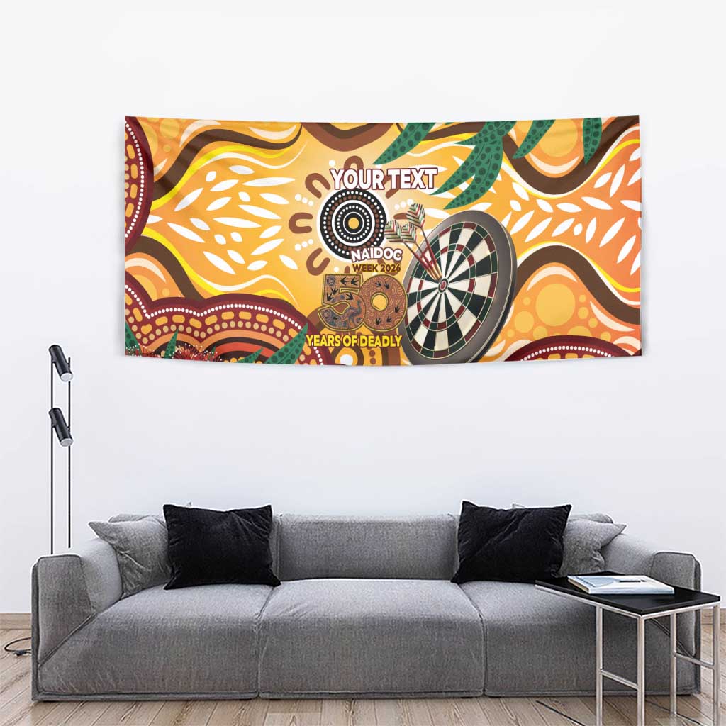 Darts Australia NAIDOC Week 2026 Personalised Tapestry 50 Years Deadly Eucalyptus Indigenous Art