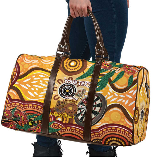 Darts Australia NAIDOC Week 2026 Personalised Travel Bag 50 Years Deadly Eucalyptus Indigenous Art