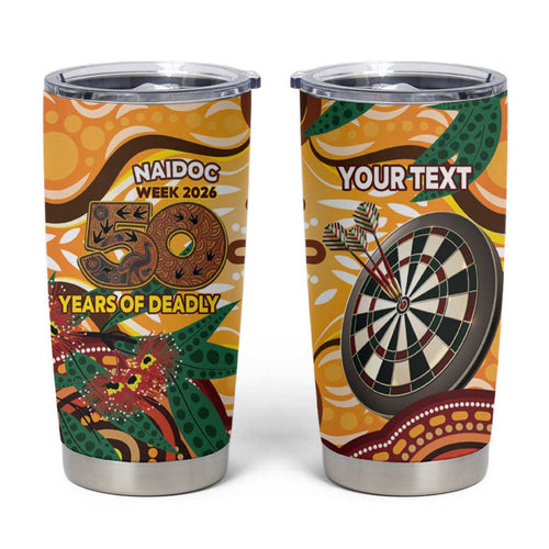 Darts Australia NAIDOC Week 2026 Personalised Tumbler Cup 50 Years Deadly Eucalyptus Indigenous Art