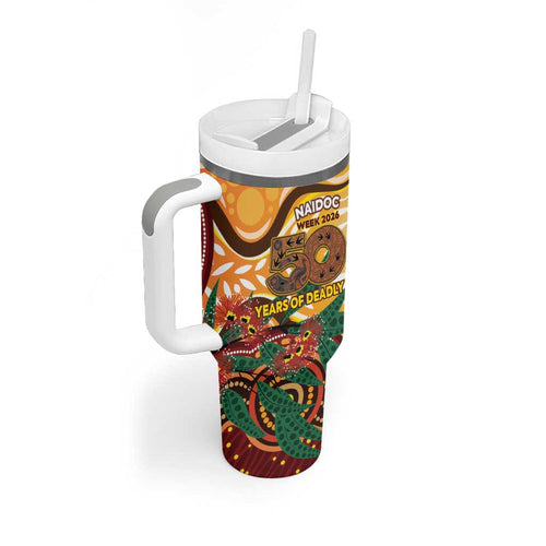 Darts Australia NAIDOC Week 2026 Personalised Tumbler With Handle 50 Years Deadly Eucalyptus Indigenous Art