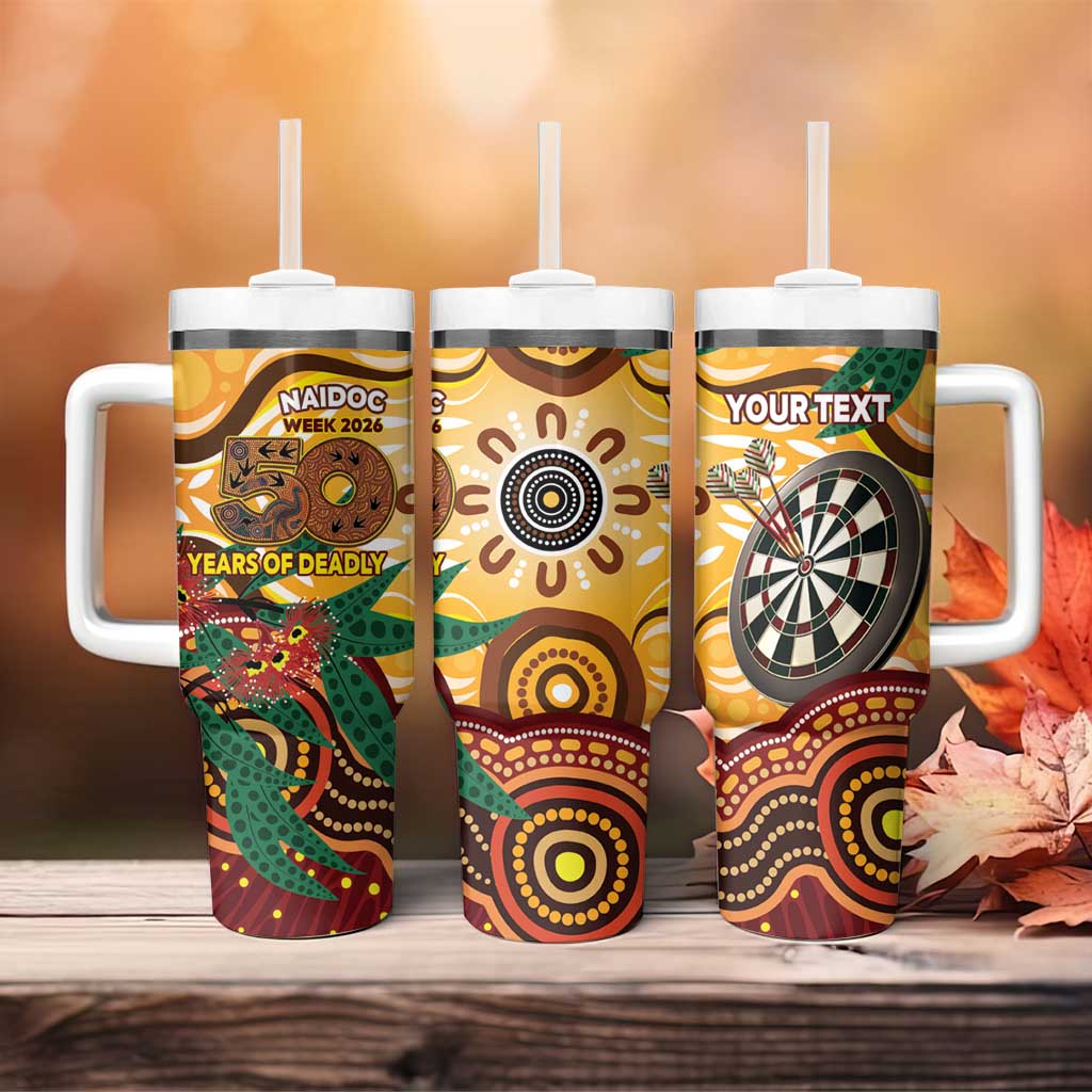 Darts Australia NAIDOC Week 2026 Personalised Tumbler With Handle 50 Years Deadly Eucalyptus Indigenous Art