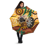 Darts Australia NAIDOC Week 2026 Personalised Umbrella 50 Years Deadly Eucalyptus Indigenous Art