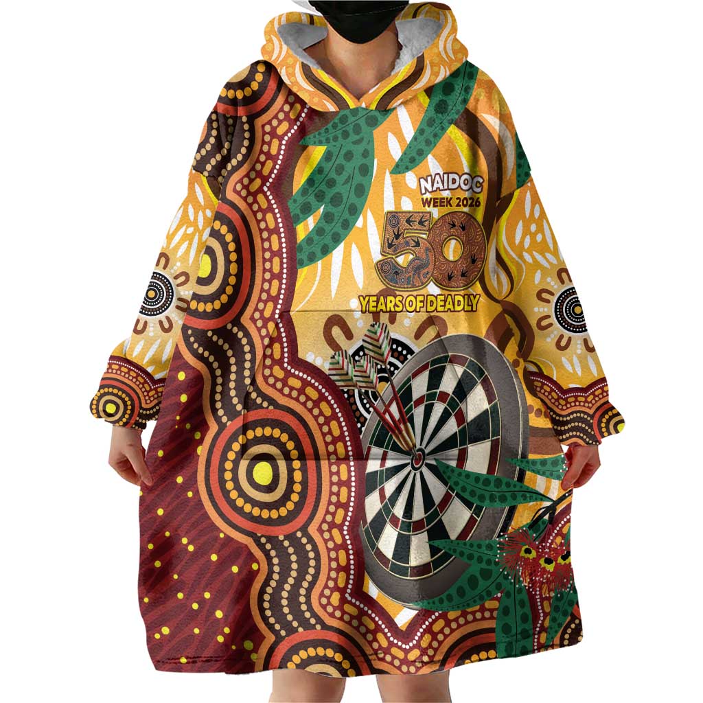 Darts Australia NAIDOC Week 2026 Personalised Wearable Blanket Hoodie 50 Years Deadly Eucalyptus Indigenous Art